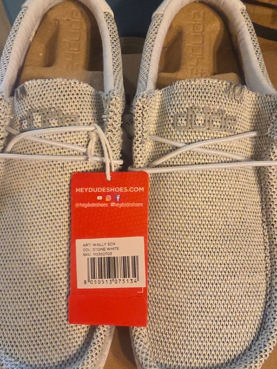 Hey Dude Other - Hey Dude Wally Sox Slip-On Sneakers in Stone White Knit